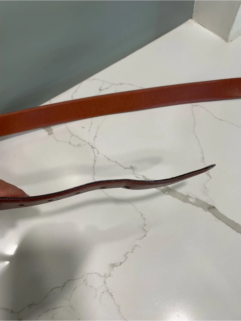 Brooks Brothers Tan Leather Belt with Silver Buckle